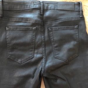 BCBG Dress Leather-Look Waxed Denim